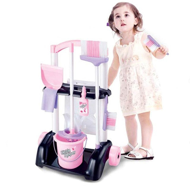1 Set Kids Children Role Play Toy Simulation Cleaning Kit Multi-functional Safety Plastic YJS Dropship